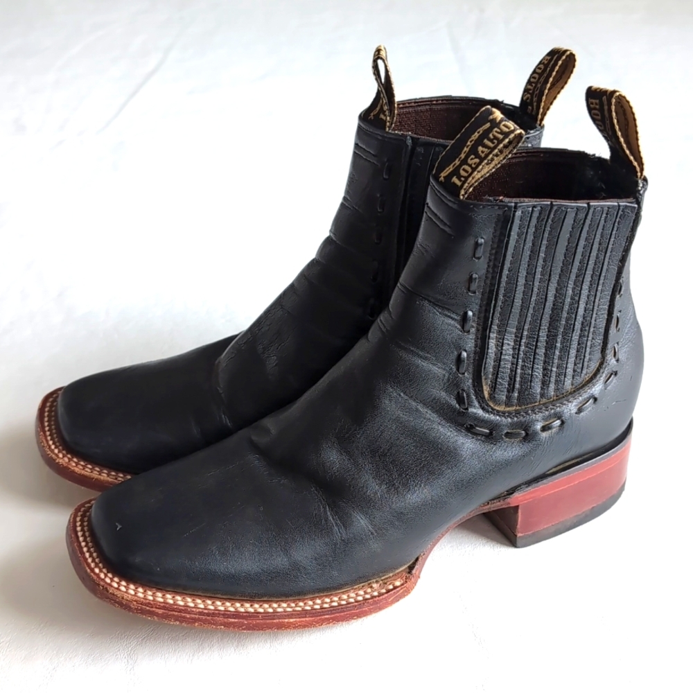 Toscano Black Leather Ankle Boots for Women
